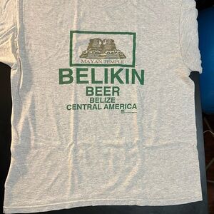 Belkin Beer Belize Gray T-Shirt with Green Print
